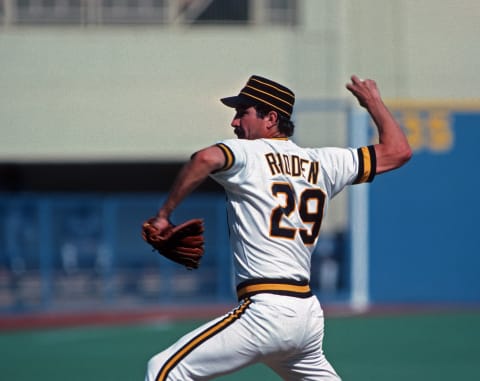 PITTSBURGH, PA – 1983: Pitcher Rick Rhoden #29 of the Pittsburgh Pirates pitches during a Major League Baseball game at Three Rivers Stadium in 1983 in Pittsburgh, Pennsylvania. (Photo by George Gojkovich/Getty Images)