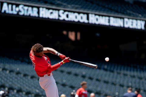 DENVER, CO – JULY 10: Elijah Green participates in the Major League Baseball All-Star High School Home Run Derby at Coors Field on July 10, 2021 in Denver, Colorado. (Photo by Kyle Cooper/Colorado Rockies/Getty Images)