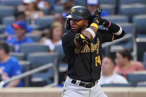 NEW YORK, NY – JULY 10: Rodolfo Castro #64 of the Pittsburgh Pirates in action against the New York Mets during the second game of a double header at Citi Field on July 10, 2021 in New York City. (Photo by Rich Schultz/Getty Images)