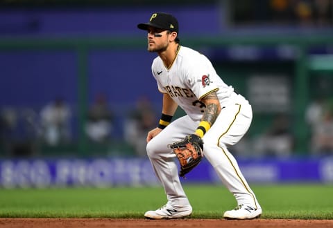 PITTSBURGH, PA – AUGUST 23: Michael Chavis #31 of the Pittsburgh Pirates in action during the game against the Arizona Diamondbacks at PNC Park on August 23, 2021 in Pittsburgh, Pennsylvania. (Photo by Joe Sargent/Getty Images)