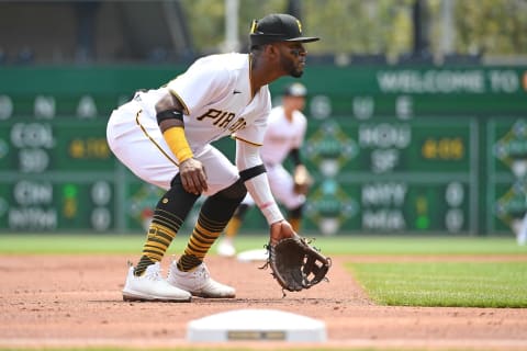 PITTSBURGH, PA – AUGUST 01: Rodolfo Castro #64 of the Pittsburgh Pirates in action during the game against the Philadelphia Phillies at PNC Park on August 1, 2021 in Pittsburgh, Pennsylvania. (Photo by Justin Berl/Getty Images)