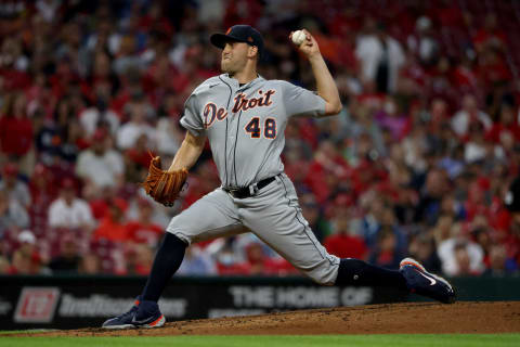 CINCINNATI, OHIO – SEPTEMBER 04: Matthew Boyd #48 of the Detroit Tigers throws a pitch in the game against the Cincinnati Reds at Great American Ball Park on September 04, 2021 in Cincinnati, Ohio. (Photo by Justin Casterline/Getty Images)