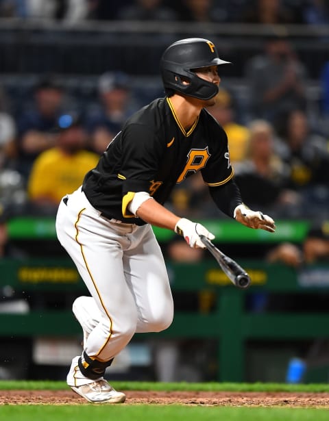 PITTSBURGH, PA – SEPTEMBER 28: Hoy Park #68 of the Pittsburgh Pirates in action during the game against the Chicago Cubs at PNC Park on September 28, 2021 in Pittsburgh, Pennsylvania. (Photo by Joe Sargent/Getty Images)