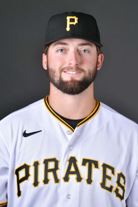 BRADENTON, FLORIDA – MARCH 16: Cody Bolton #68 of the Pittsburgh Pirates poses for a picture during the 2022 Photo Day at LECOM Park on March 16, 2022 in Bradenton, Florida. (Photo by Julio Aguilar/Getty Images)