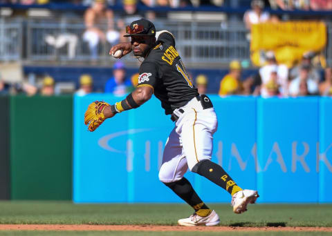 PITTSBURGH, PA – JUNE 04: Rodolfo Castro #14 of the Pittsburgh Pirates in action during the game against the Arizona Diamondbacks at PNC Park on June 4, 2022 in Pittsburgh, Pennsylvania. (Photo by Justin Berl/Getty Images)