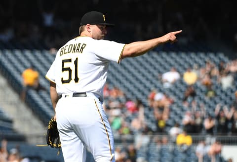 PITTSBURGH, PA – MAY 15: David Bednar #51 of the Pittsburgh Pirates in action during the game against the Cincinnati Reds at PNC Park on May 15, 2022 in Pittsburgh, Pennsylvania. (Photo by Justin Berl/Getty Images)