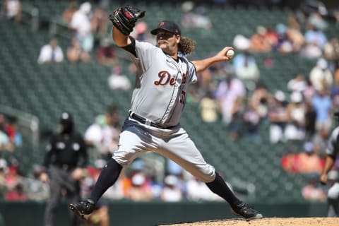 MINNEAPOLIS, MN – AUGUST 03: Andrew Chafin #37 of the Detroit Tigers delivers a pitch against the Minnesota Twins in the seventh inning of the game at Target Field on August 3, 2022 in Minneapolis, Minnesota. The Twins defeated the Tigers 4-1. (Photo by David Berding/Getty Images)