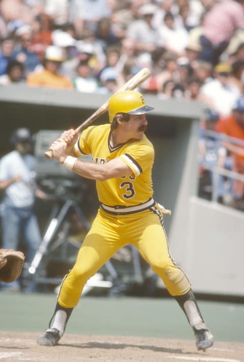 PITTSBURGH, PA – CIRCA 1978: Phil Garner #3 of the Pittsburgh Pirates bats during an Major League Baseball game circa 1978 at Three River Stadium in Pittsburgh, Pennsylvania. Garner played for the Pirates from 1977-81. (Photo by Focus on Sport/Getty Images)