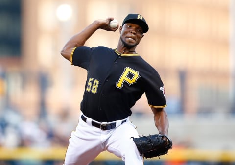 PITTSBURGH, PA – MAY 19: Radhames Liz #58 of the Pittsburgh Pirates pitches against the Minnesota Twins during the game at PNC Park on May 19, 2015 in Pittsburgh, Pennsylvania. (Photo by Jared Wickerham/Getty Images)