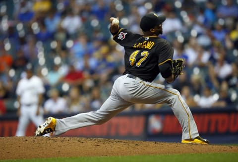 MILWAUKEE, WI – SEPTEMBER 03: Francisco Liriano #47 of the Pittsburgh Pirates delivers a pitch in the third inning against the Milwaukee Brewers at Miller Park on September 3, 2015 in Milwaukee, Wisconsin. (Photo by Jeff Haynes/Getty Images)