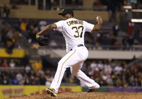 PITTSBURGH, PA – APRIL 29: Arquimedes Caminero #37 of the Pittsburgh Pirates in action during the game against the Cincinnati Reds at PNC Park on April 29, 2016 in Pittsburgh, Pennsylvania. (Photo by Justin K. Aller/Getty Images)