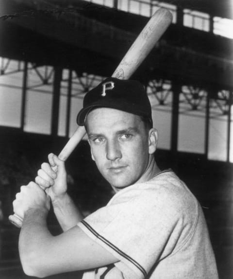 PITTSBURGH – 1946. Ralph Kiner, Pittsburgh Pirates rookie outfielder, takes a batting pose before a game in Pittsburgh in 1946. (Photo by Mark Rucker/Transcendental Graphics, Getty Images)