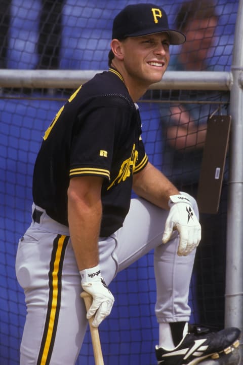 BRANDENTON, FL – FEBRUARY 27: Joe Randa #16 of the Pittsburgh Pirates during spring training work outs on February 27, 1997 at McKenchie Field in Brandenton, Florida. (Photo by Mitchell Layton/Getty Images)