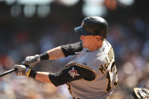 SAN FRANCISCO – SEPTEMBER 7: Nate McLouth of the Pittsburgh Pirates bats during the game against the San Francisco Giants at AT&T Park in San Francisco, California on September 7, 2008. The Giants defeated the Pirates 11-6. (Photo by Brad Mangin/MLB Photos via Getty Images)