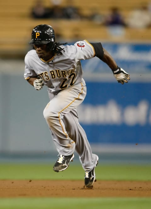 LOS ANGELES, CA – SEPTEMBER 14: Andrew McCutchen #22 of the Pittsburgh Pirates leads off of second base against the Los Angeles Dodgers at Dodger Stadium on September 14, 2009 in Los Angeles, California. (Photo by Jeff Gross/Getty Images)