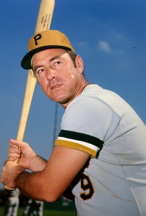 UNSPECIFIED – CIRCA 1970: Bill Mazeroski #9 of the Pittsburgh Pirates poses for this portrait prior to the start of a Major League Baseball spring training game circa 1970. Mazeroski played for the Pirates from 1956-72. (Photo by Focus on Sport/Getty Images) *** Local Caption *** Bill Mazeroski