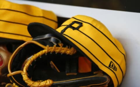 PITTSBURGH, PA – JULY 20: A New Era pillbox Pittsburgh Pirates baseball hat is seen in the dugout during the game against the Philadelphia Phillies at PNC Park on July 20, 2019 in Pittsburgh, Pennsylvania. (Photo by Justin K. Aller/Getty Images)