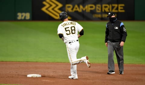 PITTSBURGH, PA – SEPTEMBER 22: Jacob Stallings #58 of the Pittsburgh Pirates rounds the bases after hitting a walk off home run to give the Pirates a 3-2 in over the Chicago Cubs at PNC Park on September 22, 2020 in Pittsburgh, Pennsylvania. (Photo by Justin Berl/Getty Images)