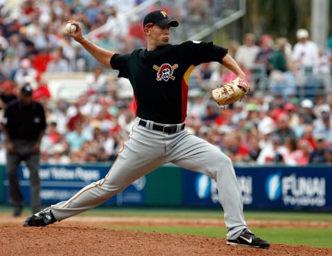 FORT MYERS, FL – MARCH 04: Pitcher Bryan Bullington #49 of the Pittsburgh Pirates pitches against the Boston Red Sox on March 4, 2008 at City of Palms Park in Ft. Myers, Florida. (Photo by J. Meric/Getty Images)