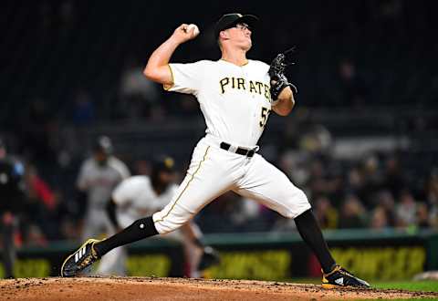 PITTSBURGH, PA – APRIL 19: Nick Burdi #57 of the Pittsburgh Pirates in action during the game against the San Francisco Giants at PNC Park on April 19, 2019 in Pittsburgh, Pennsylvania. (Photo by Joe Sargent/Getty Images)