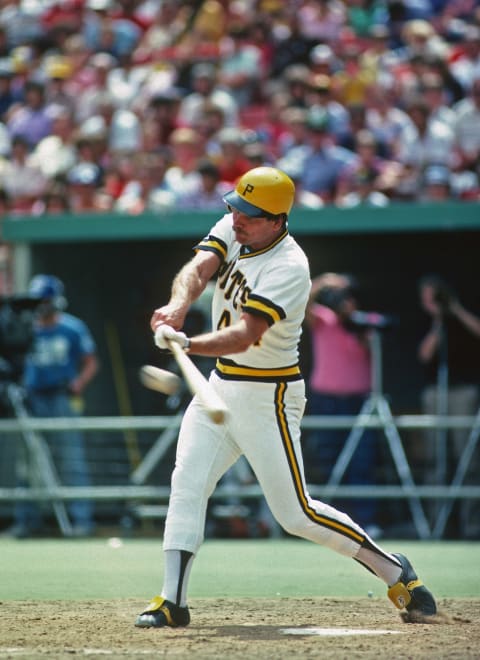 PITTSBURGH, PA – 1982: Richie Hebner of the Pittsburgh Pirates bats during a Major League Baseball game at Three Rivers Stadium in 1982 in Pittsburgh, Pennsylvania. (Photo by George Gojkovich/Getty Images)