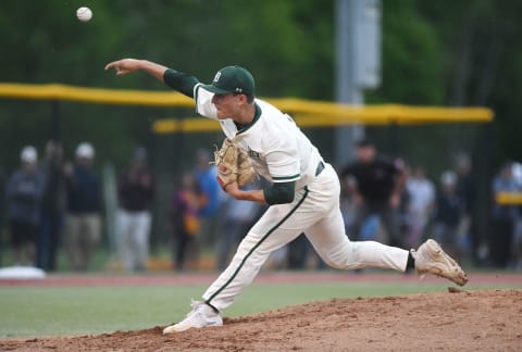 Delbarton vs. West Morris in the Morris County Tournament baseball final at Montville High School on Saturday, March 11, 2019. D pitcher #22 Jack Leiter.Delbarton Vs West Morris