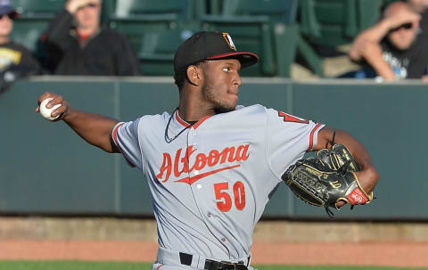 Altoona Curve starting pitcher Roansy Contreras throws against the Erie SeaWolves on June 15, 2021, at UPMC Park in Erie.P6seawolves061521