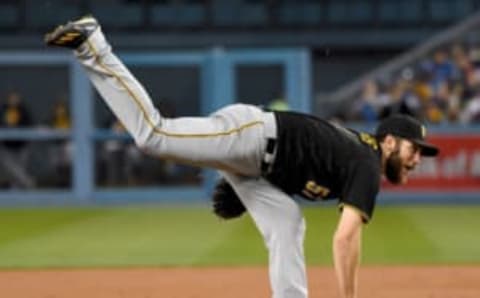 May 8, 2017; Los Angeles, CA, USA; Pittsburgh Pirates relief pitcher Trevor Williams (57) in the second inning of the game against the Los Angeles Dodgers at Dodger Stadium. Mandatory Credit: Jayne Kamin-Oncea-USA TODAY Sports