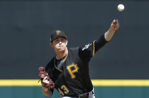 Mar 2, 2017; Lakeland, FL, USA; Pittsburgh Pirates starting pitcher Steven Brault (43) throws a practice pitch before the first inning of a MLB spring training baseball game against the Detroit Tigers at Joker Marchant Stadium. Mandatory Credit: Reinhold Matay-USA TODAY Sports