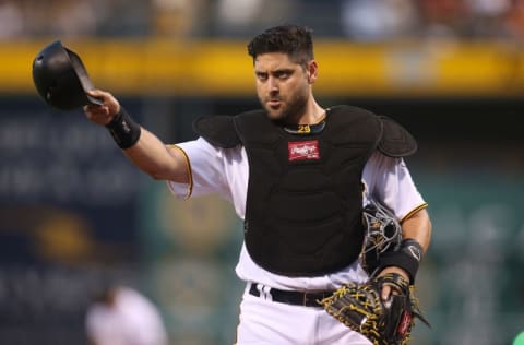 Sep 23, 2016; Pittsburgh, PA, USA; Pittsburgh Pirates catcher 