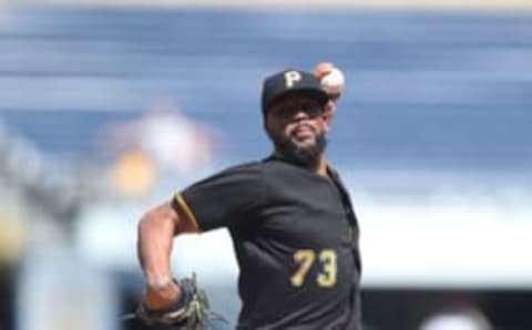 May 31, 2017; Pittsburgh, PA, USA; Pittsburgh Pirates relief pitcher Felipe Rivero (73) pitches against the Arizona Diamondbacks during the ninth inning at PNC Park. Mandatory Credit: Charles LeClaire-USA TODAY Sports