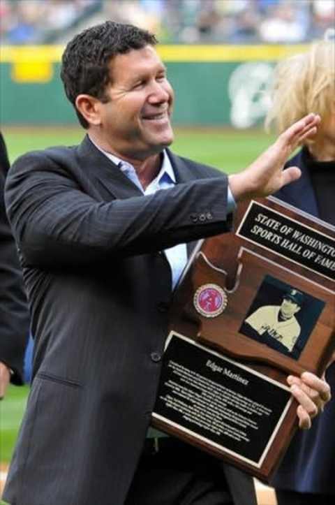 Edgar Martinez at Safeco Field. Mandatory Credit: Steven Bisig-USA TODAY Sports