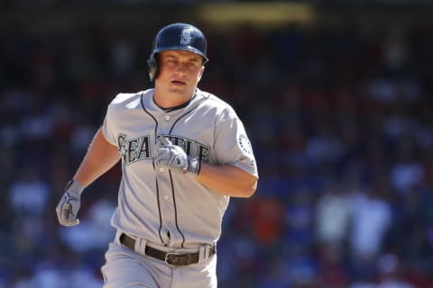 Apr 4, 2016; Arlington, TX, USA; Seattle Mariners third baseman Kyle Seager (15) rounds the bases after hitting a home run in the second inning against the Texas Rangers at Globe Life Park in Arlington. Mandatory Credit: Tim Heitman-USA TODAY Sports