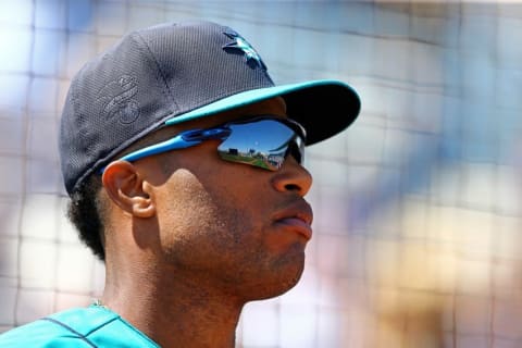 Mar 30, 2016; Peoria, AZ, USA; Seattle Mariners second baseman Robinson Cano against the San Diego Padres during a spring training game at Peoria Sports Complex. Mandatory Credit: Mark J. Rebilas-USA TODAY Sports