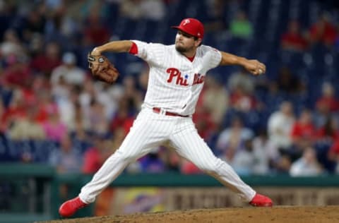 PHILADELPHIA, PA – AUGUST 27: Luis Avilan #70 of the Philadelphia Phillies throws a pitch in the sixth inning during a game against the Washington Nationals at Citizens Bank Park on August 27, 2018 in Philadelphia, Pennsylvania. The Nationals won 5-3. (Photo by Hunter Martin/Getty Images)