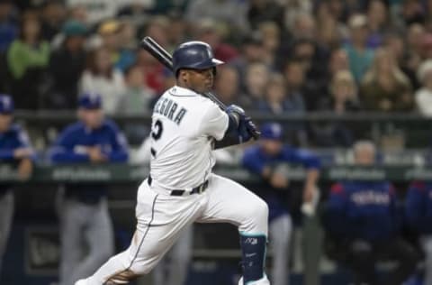 SEATTLE, WA – SEPTEMBER 29: Jean Segura #2 of the Seattle Mariners takes a swing during an at-bat in a game against the Texas Rangers at Safeco Field on September 29, 2018 in Seattle, Washington. The Mariners won the game 4-1. (Photo by Stephen Brashear/Getty Images)