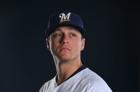 MARYVALE, AZ – FEBRUARY 22: Zack Brown #74 of the Milwaukee Brewers poses during the Brewers Photo Day on February 22, 2019, in Maryvale, Arizona. (Photo by Jamie Schwaberow/Getty Images)