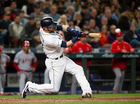 SEATTLE, WA – APRIL 02: Mitch Haniger of the Seattle Mariners hits a double. Haniger fantasy baseball. (Photo by Lindsey Wasson/Getty Images)