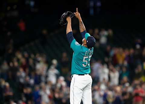 SEATTLE, WA – JUNE 21: Roenis Elias of the Seattle Mariners celebrates. (Photo by Lindsey Wasson/Getty Images)