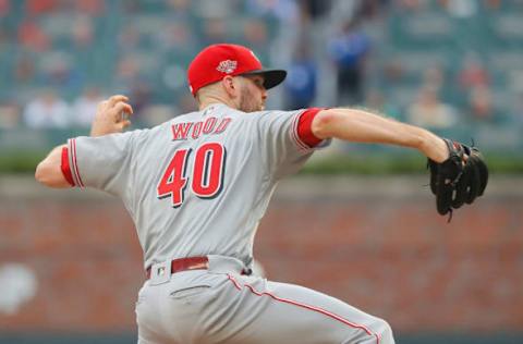 ATLANTA, GEORGIA – AUGUST 02: Alex Wood #40 of the Cincinnati Reds pitches in the first inning against the Atlanta Braves at SunTrust Park on August 02, 2019 in Atlanta, Georgia. (Photo by Kevin C. Cox/Getty Images)