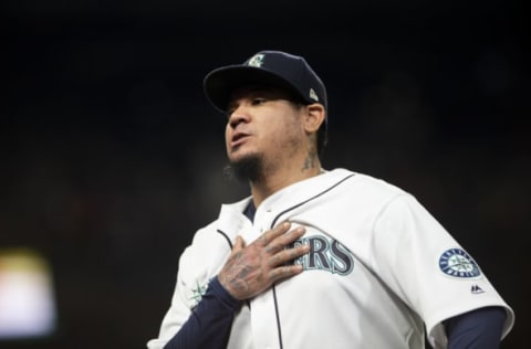 SEATTLE, WA – SEPTEMBER 14: Felix Hernandez #34 of the Seattle Mariners walks off the field after pitching through seven innings against the Chicago White Sox at T-Mobile Park on September 14, 2019 in Seattle, Washington. (Photo by Lindsey Wasson/Getty Images)