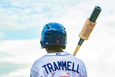 AMARILLO, TEXAS – AUGUST 02: Taylor Trammell of the Seattle Mariners, (photo taken when with the Amarillo Sod Poodles) stands on deck. (Photo by John E. Moore III/Getty Images) (Photo by John E. Moore III/John E. Moore III)