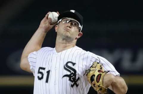 CHICAGO, ILLINOIS – SEPTEMBER 24: Starting pitcher Carson Fulmer #51 of the Chicago White Sox delivers the ball against the Cleveland Indians at Guaranteed Rate Field on September 24, 2019 in Chicago, Illinois. (Photo by Jonathan Daniel/Getty Images)