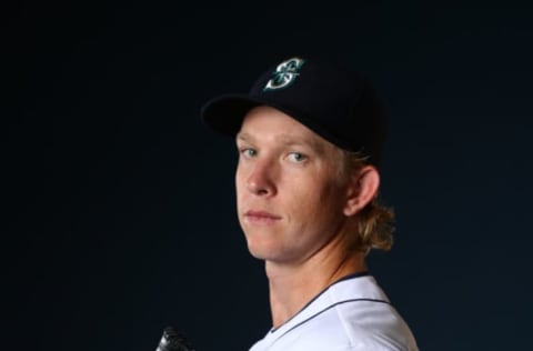 PEORIA, AZ - FEBRUARY 20: Darren McCaughan #82 of the Seattle Mariners poses during the Seattle Mariners Photo Day. (Photo by Jamie Schwaberow/Getty Images)