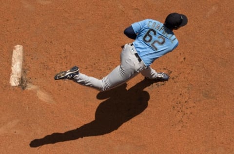 SEATTLE, WASHINGTON – JULY 12: Isaiah Campbell #62 of the Seattle Mariners warms up prior to an intrasquad game during summer workouts at T-Mobile Park on July 12, 2020 in Seattle, Washington. (Photo by Abbie Parr/Getty Images)