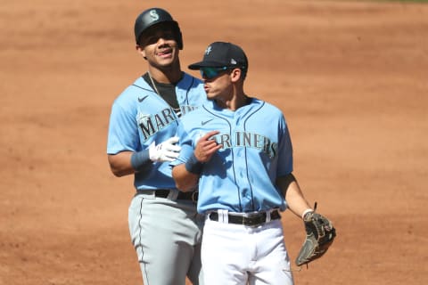 SEATTLE, WASHINGTON – JULY 14: Julio Rodriguez of the Seattle Mariners during a summer camp game. (Photo by Abbie Parr/Getty Images)