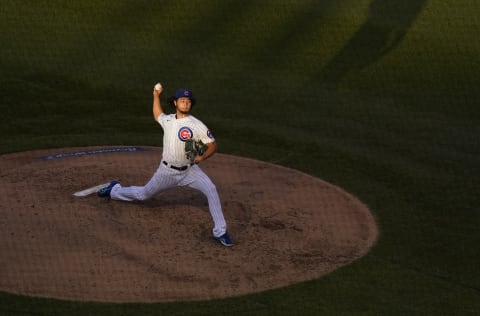 CHICAGO, ILLINOIS – AUGUST 13: Yu Darvish of the Chicago Cubs throws a pitch. The Seattle Mariners should pursue him. (Photo by Nuccio DiNuzzo/Getty Images)