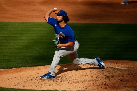 CINCINNATI, OH – AUGUST 29: Yu Darvish of the Chicago Cubs throws a pitch. The Seattle Mariners should pursue him. (Photo by Kirk Irwin/Getty Images)