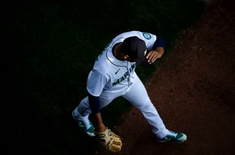 SEATTLE, WA - SEPTEMBER 05: Justus Sheffield of the Seattle Mariners warms up in the bullpen. (Photo by Lindsey Wasson/Getty Images)