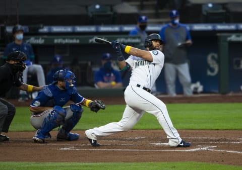 SEATTLE, WA – SEPTEMBER 05: Jose Marmolejos of the Seattle Mariners swings at a pitch. (Photo by Lindsey Wasson/Getty Images)